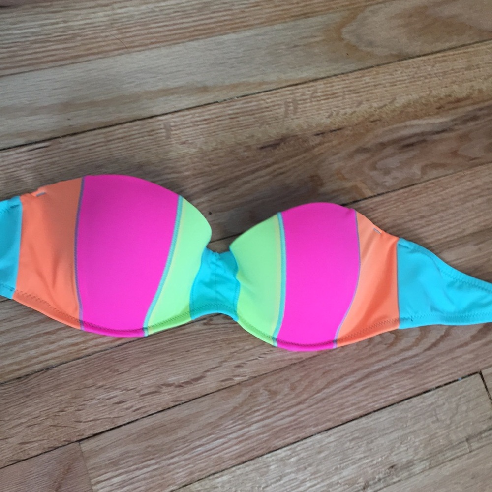 Neon striped bikini top - Picture 2 of 4